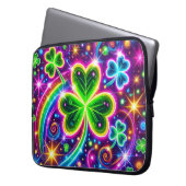 HELL FARBEN NEON SEHEN IRISCHE KLEEBLÄTTER LAPTOPSCHUTZHÜLLE (Vorderseite Links)