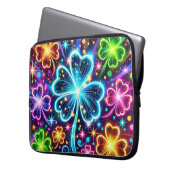 HELL FARBEN NEON SEHEN IRISCHE KLEEBLÄTTER LAPTOPSCHUTZHÜLLE (Vorderseite Links)