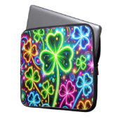 HELL FARBEN NEON SEHEN IRISCHE KLEEBLÄTTER LAPTOPSCHUTZHÜLLE (Vorderseite Links)