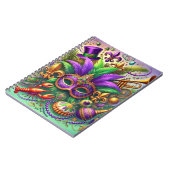 HELL FARBENE MARDI GRAS MASK HAT BEATHER NOTIZBLOCK (Linke Seite)