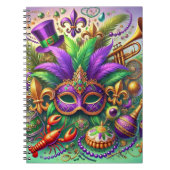 HELL FARBENE MARDI GRAS MASK HAT BEATHER NOTIZBLOCK (Vorderseite)