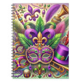 HELL FARBENE MARDI GRAS MASK HAT BEATHER NOTIZBLOCK (Vorderseite)