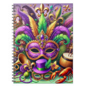 HELL FARBENE MARDI GRAS MASK HAT BEATHER NOTIZBLOCK (Vorderseite)