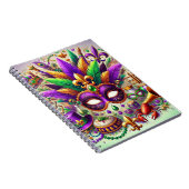 HELL FARBENE MARDI GRAS MASK HAT BEATHER NOTIZBLOCK (Rechte Seite)