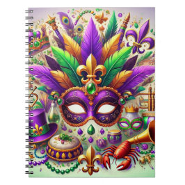 HELL FARBENE MARDI GRAS MASK HAT BEATHER NOTIZBLOCK