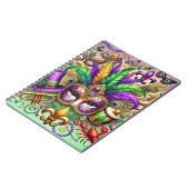 HELL FARBENE MARDI GRAS MASK HAT BEATHER NOTIZBLOCK (Linke Seite)