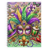 HELL FARBENE MARDI GRAS MASK HAT BEATHER NOTIZBLOCK (Vorderseite)