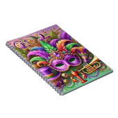 HELL FARBENE MARDI GRAS MASK HAT BEATHER NOTIZBLOCK (Rechte Seite)