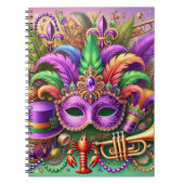 HELL FARBENE MARDI GRAS MASK HAT BEATHER NOTIZBLOCK (Vorderseite)