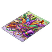 HELL FARBENE MARDI GRAS MASK HAT BEATHER NOTIZBLOCK (Linke Seite)