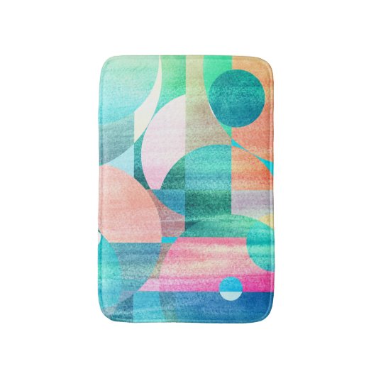 Hell, farbenfroh geometrisch Abstrakt Badematte (Vorderseite Vertikal)