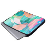 Hell, farbenfroh geometrisch Abstrakt Laptopschutzhülle (Vorne Knopf)