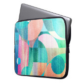 Hell, farbenfroh geometrisch Abstrakt Laptopschutzhülle (Vorderseite Links)