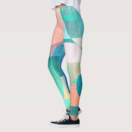 Hell, farbenfroh geometrisch Abstrakt Leggings (Links)