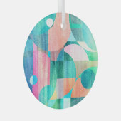 Hell, farbenfroh geometrisch Abstrakt Ornament Aus Glas (Vorderseite Rechts)