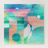 Hell, farbenfroh geometrisch Abstrakt Puzzle (Horizontal)