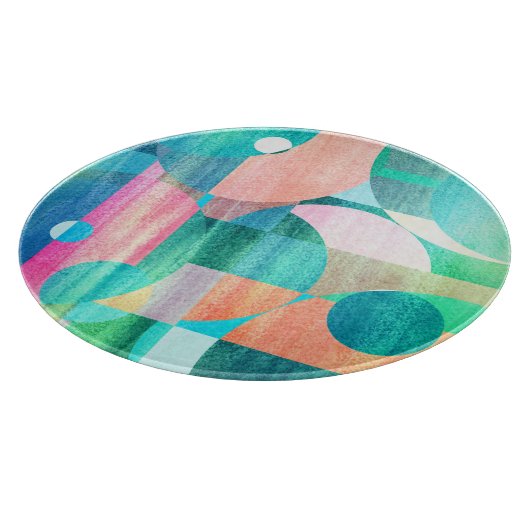 Hell, farbenfroh geometrisch Abstrakt Schneidebrett (Ecke)