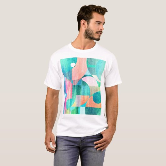 Hell, farbenfroh geometrisch Abstrakt T-Shirt (Vorne ganz)