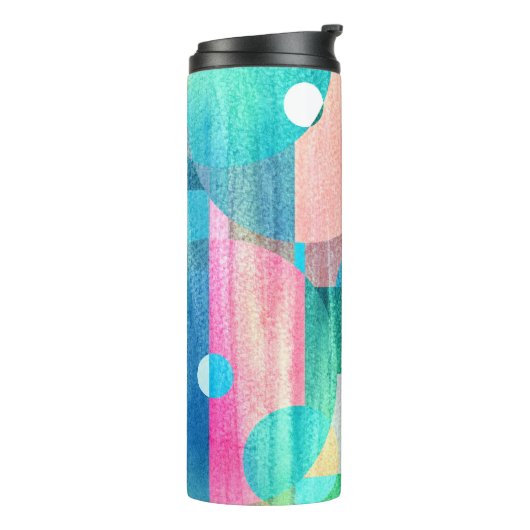 Hell, farbenfroh geometrisch Abstrakt Thermosbecher (Nach links gedreht)