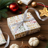 Hell farbenfrohe Weihnachten Weihnachten Grüße HO! Geschenkpapier