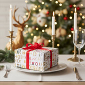 Hell farbenfrohe Weihnachten Weihnachten Grüße HO! Geschenkpapier