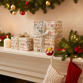 Hell farbenfrohe Weihnachten Weihnachten Grüße HO! Geschenkpapier