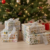 Hell farbenfrohe Weihnachten Weihnachten Grüße HO! Geschenkpapier