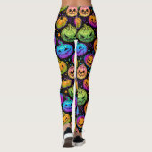 Hell, farbig Halloween Pumpkin Pattern Le Leggings (Rückseite)