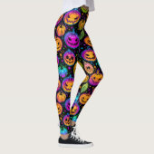 Hell, farbig Halloween Pumpkin Pattern Le Leggings (Rechts)