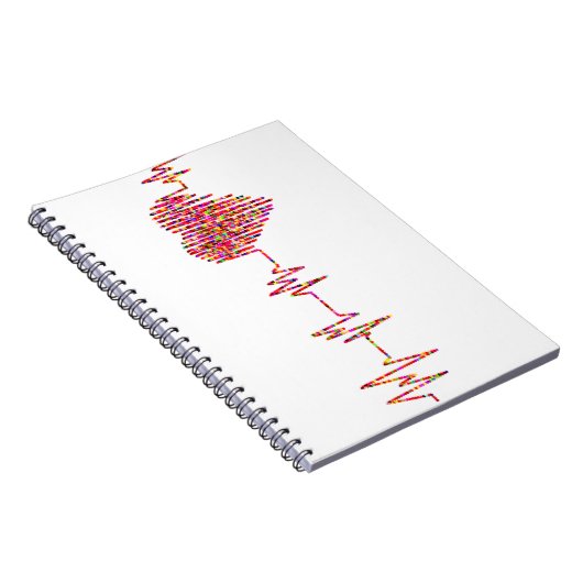 Hell & farbig Herz EKG Monitor Notizblock (Rechte Seite)