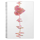 Hell & farbig Herz EKG Monitor Notizblock (Vorderseite)