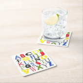 Hell farbige Buchstaben durch Megan Meagher Rechteckiger Pappuntersetzer (Vor Ort)