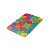 Hell farbige Kreise und Streifen Badematte (Schrägansicht)