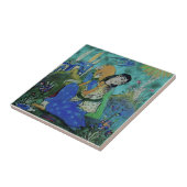 Hell farbige persische Qajar-Perkussionistin Repro Fliese (Seite)