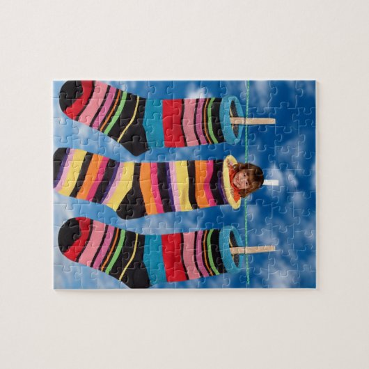 Hell farbige Socken Puzzle (Horizontal)