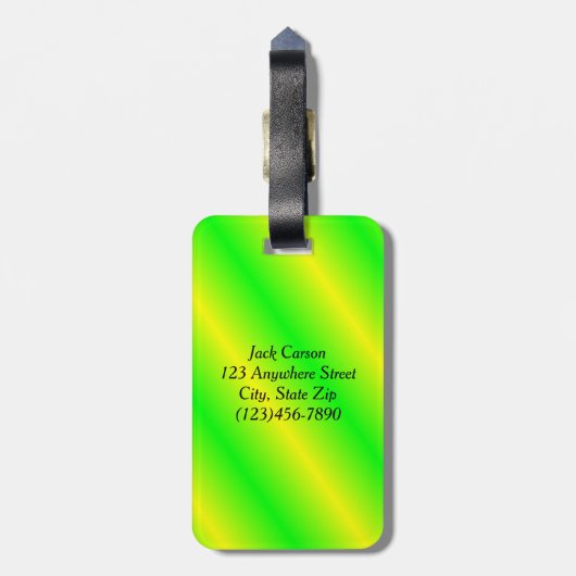 Hell farbiger mit Monogramm Gepäck-Umbau Gepäckanhänger (Rückseite vertikal)