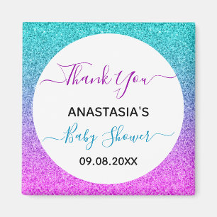 Hell farbiges Blau Lila Danke Babydusche Magnet