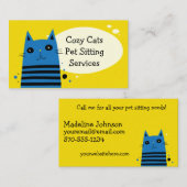 Hell farbiges Katzen-Haustier-Sitzen Visitenkarte (Vorne/Hinten)
