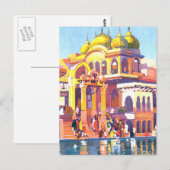 Hell farbiges Vintages Indien Postkarte (Vorne/Hinten)