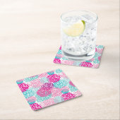 Hell-florales Muster 2 Rechteckiger Pappuntersetzer (Vor Ort)