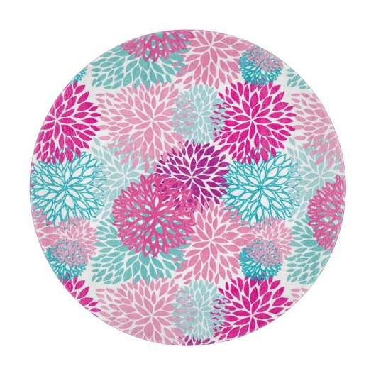 Hell-florales Muster 2 Schneidebrett (Vorderseite)