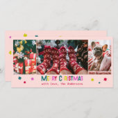 Hell & fröhlich frohe Weihnachten 3 Foto Rosa Rosa (Vorne/Hinten)