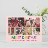 Hell & fröhlich frohe Weihnachten 6 Foto Rosa Rosa (Stehend Vorderseite)