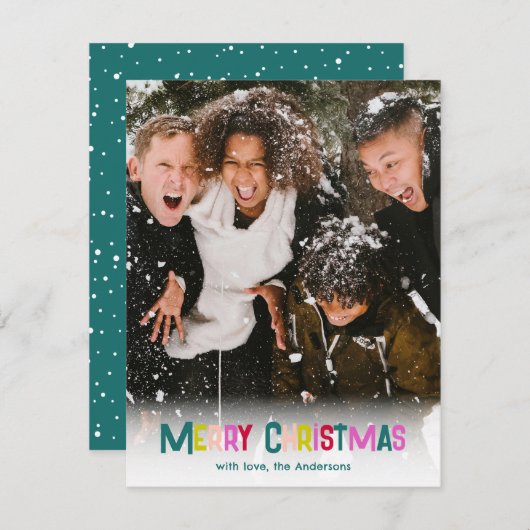 Hell & fröhlich frohe Weihnachten Foto Pine Green (Vorne/Hinten)