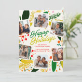 Hell & Fröhlich Modern Cute Happy Feiertagskarte (Stehend Vorderseite)