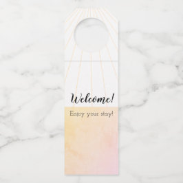 Hell, fröhlicher Empfang! Genieße deinen bleibe! A Flaschenanhänger