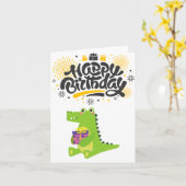 Hell & Fun Crocodile Happy Birthday Karte (Gelbe Blume)