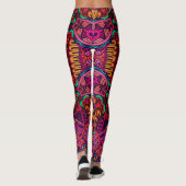Hell Fun Floral Abstrakt Geometrie Leggings (Rückseite)