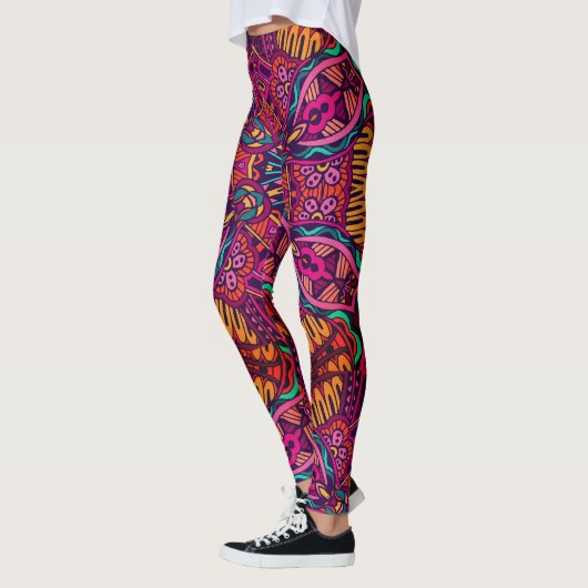 Hell Fun Floral Abstrakt Geometrie Leggings (Links)