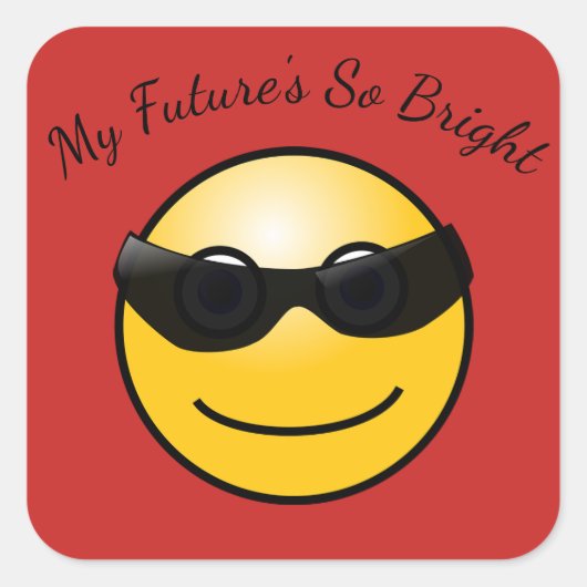 Hell Future Funny Emoji in Sonnenbrillen Sticker (Vorderseite)